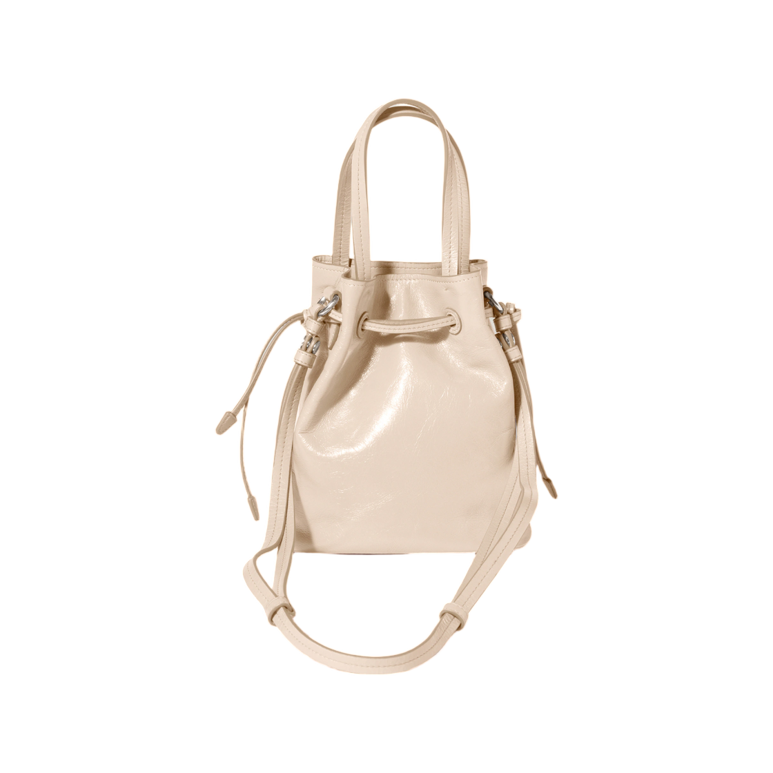 미우 미우 샤이니 레더 파우치 트래버틴 스톤(Miu Miu Shiny Leather Pouch Travertine Stone) - 3