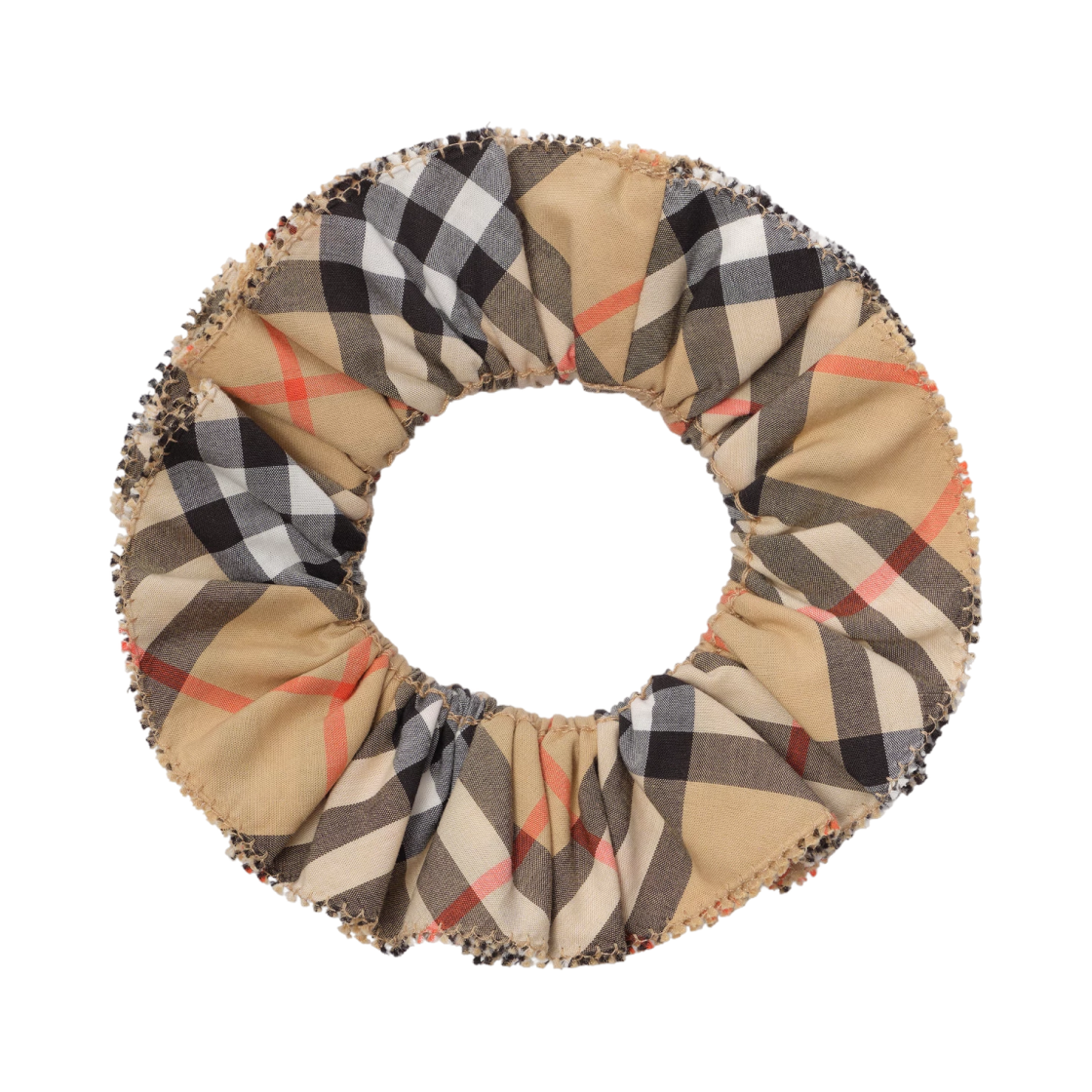 8126025 (Kids) Burberry Check Cotton Scrunchie Sand Beige