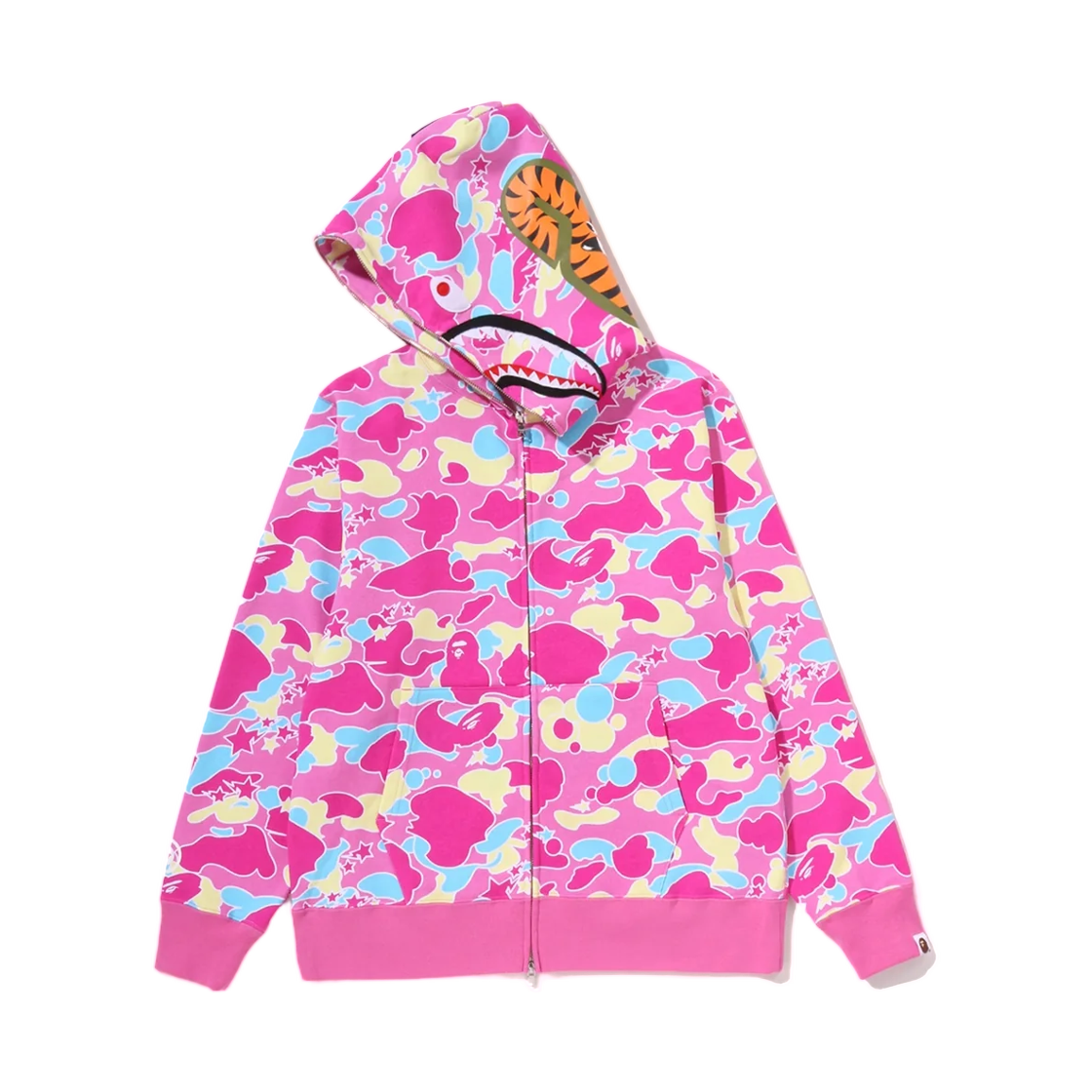 베이프 스타 카모 샤크 풀 집 후드 핑크(BAPE Sta Camo Shark Full Zip Hoodie Pink) - 2