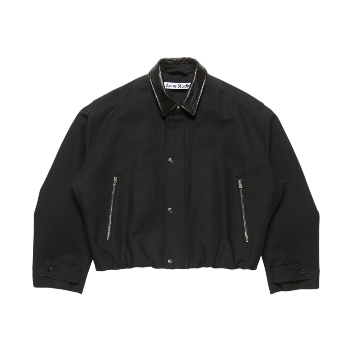B90918-900 Acne Studios Bomber with Leather Collar Black