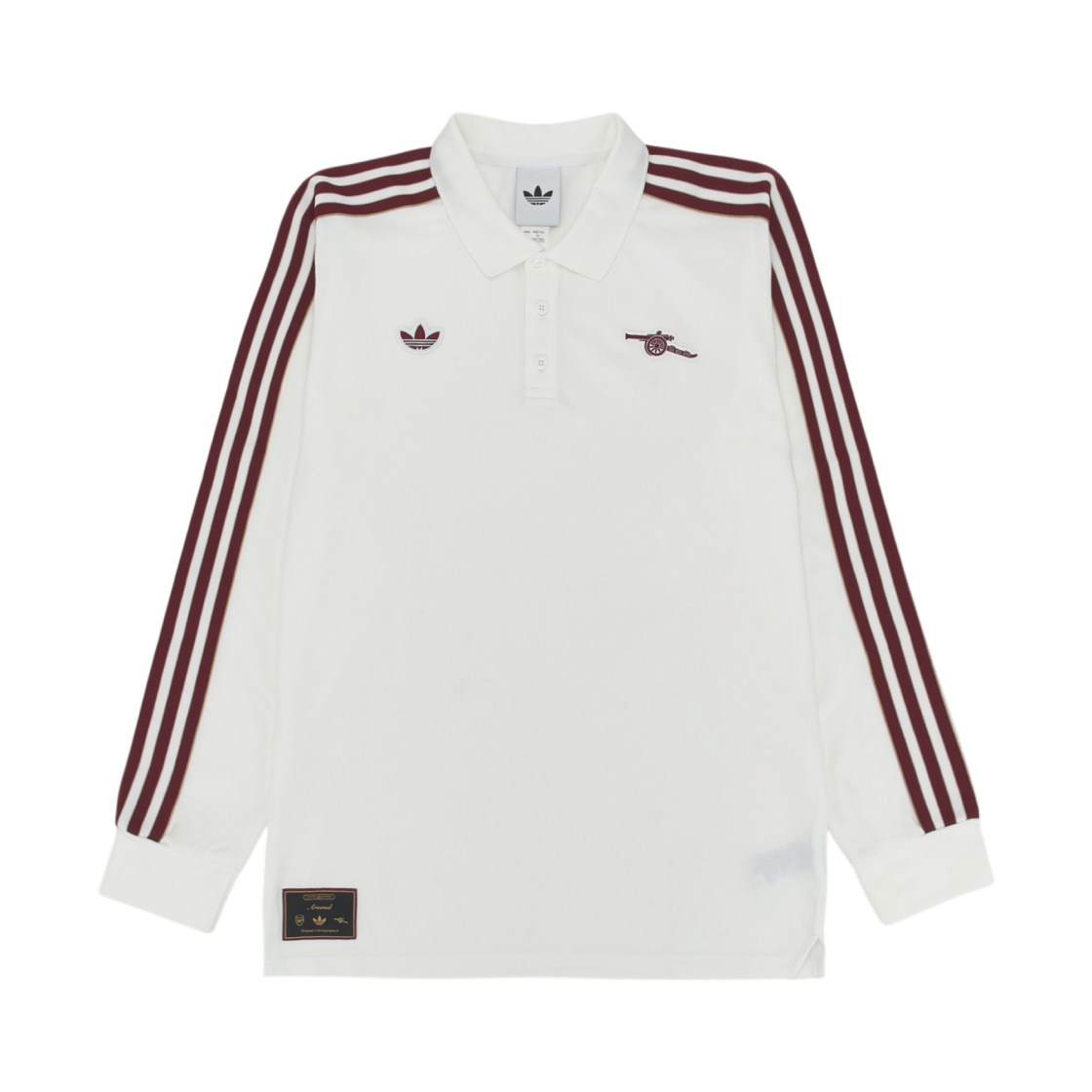아디다스 아스널 테라스 아이콘 롱슬리브 폴로 셔츠 화이트 - KR 사이즈(Adidas Arsenal Terrace Icon Long Sleeve Polo Shirt White - KR Sizing)