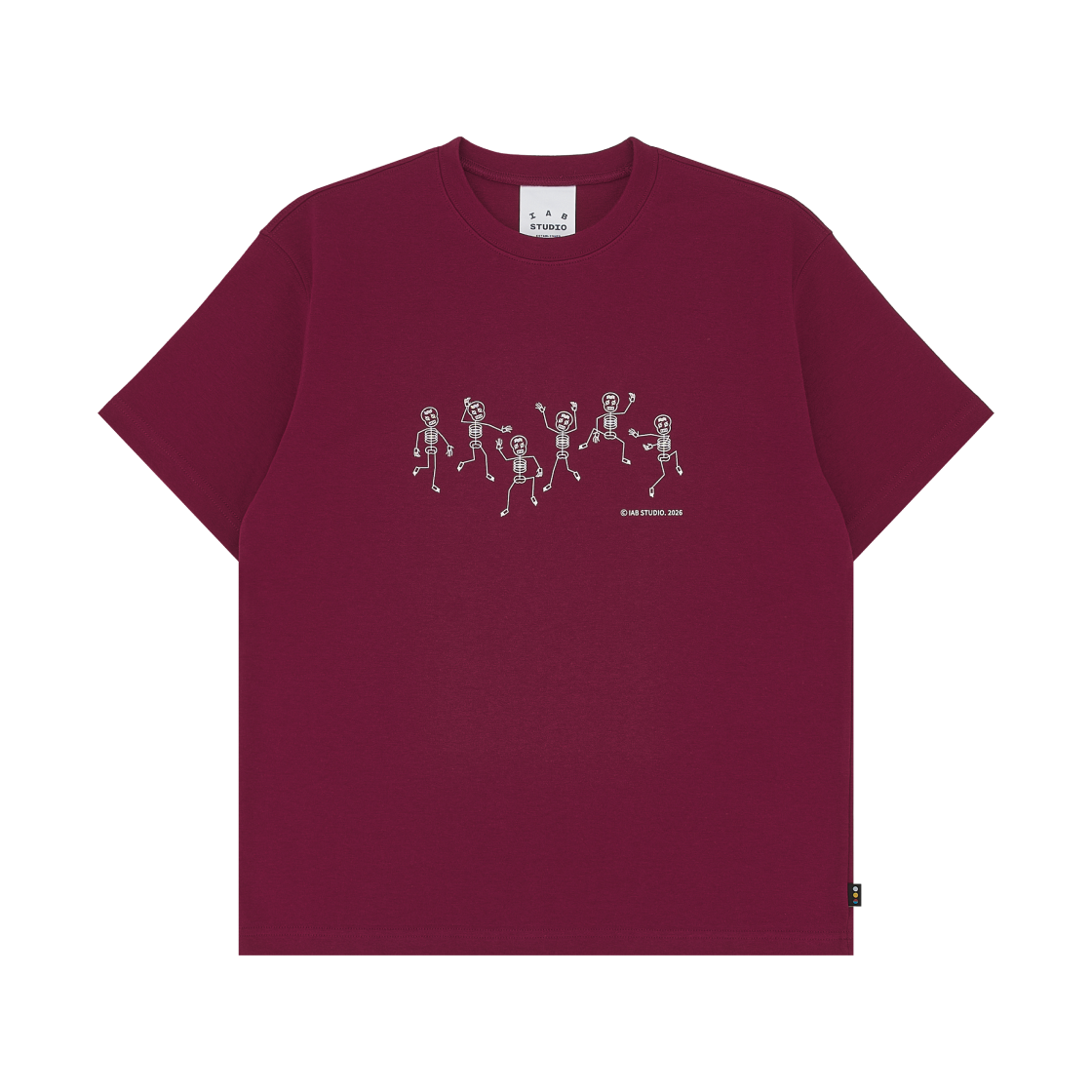 아이앱 스튜디오 댄싱 본 티셔츠 버건디(IAB Studio Dancing Bone T-Shirt Burgundy) - 1