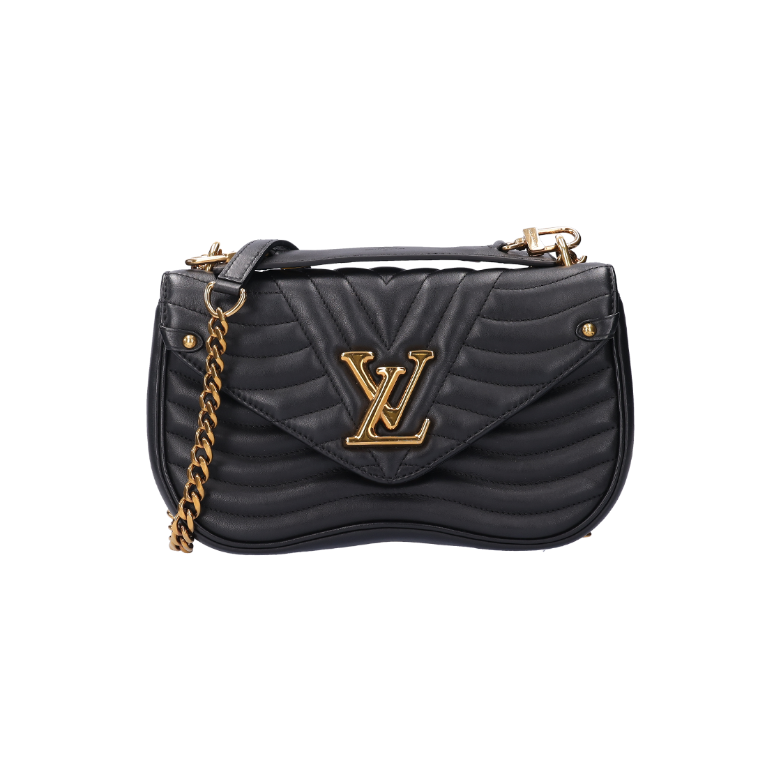 IT6TPL29INDG Louis Vuitton New Wave Chain Bag MM Black