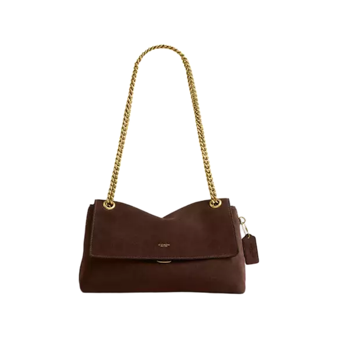 CEN57-B4Z5D Coach Chelsea Shoulder Bag 30 with Chain B4 Dark Chocolate