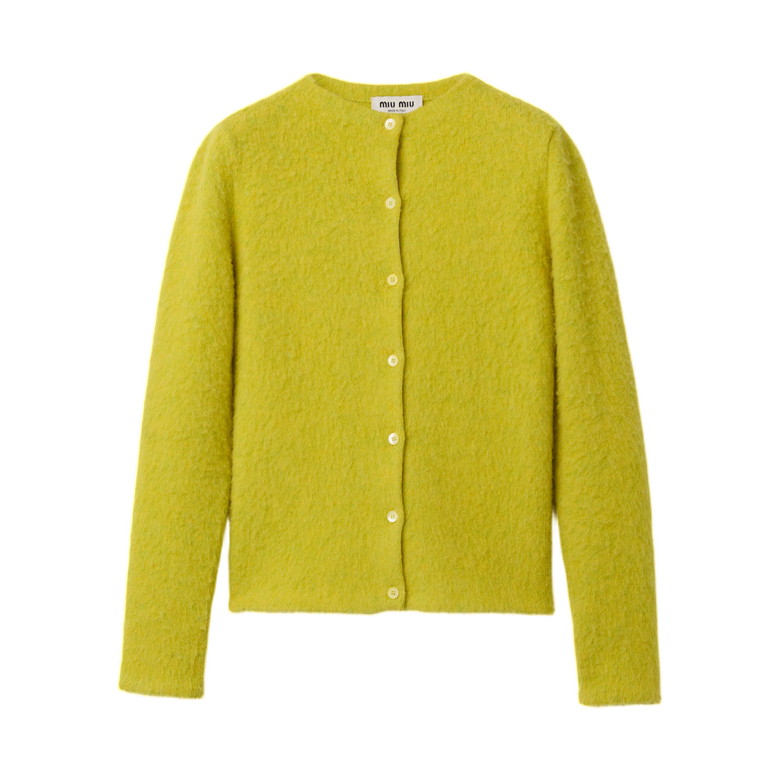 MMF04H-6609-F0V96 (W) Miu Miu Wool Cardigan Lime Green