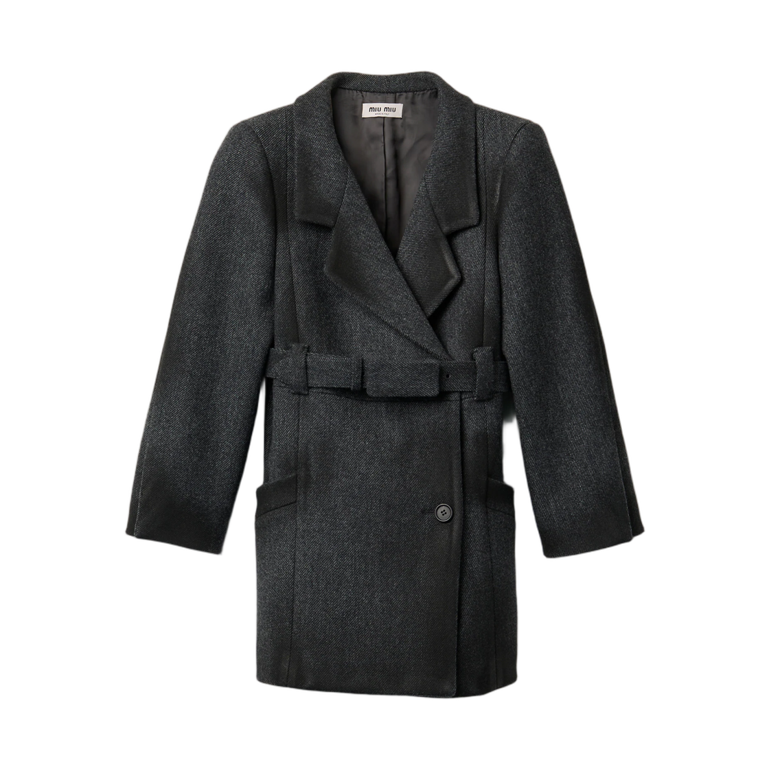 MS2205-6471-F0031 (W) Miu Miu Double Breasted Double Wool Jacket Grey