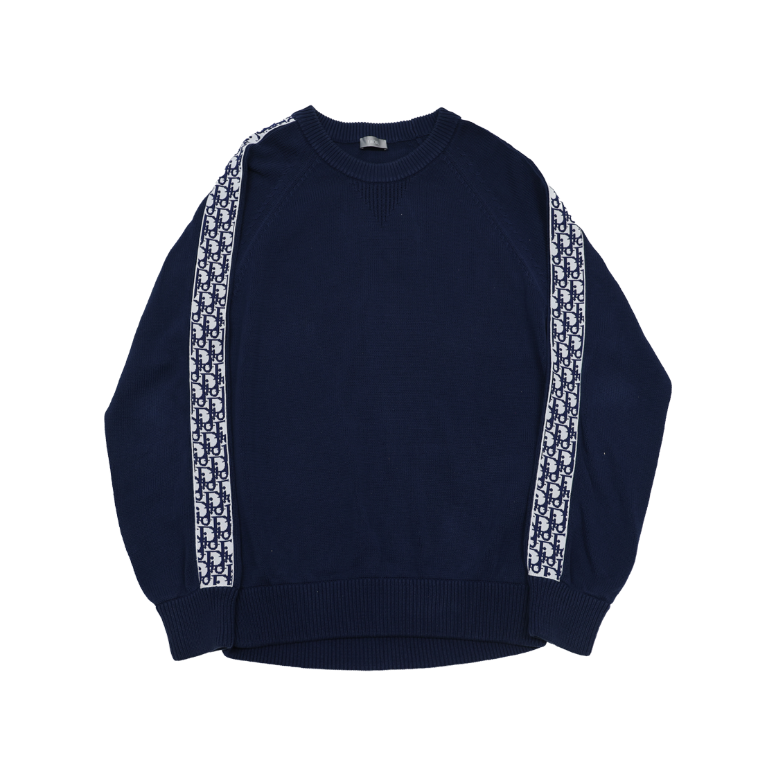 IT9MB9625IS6 Dior Oblique Insert Cotton Sweater Navy