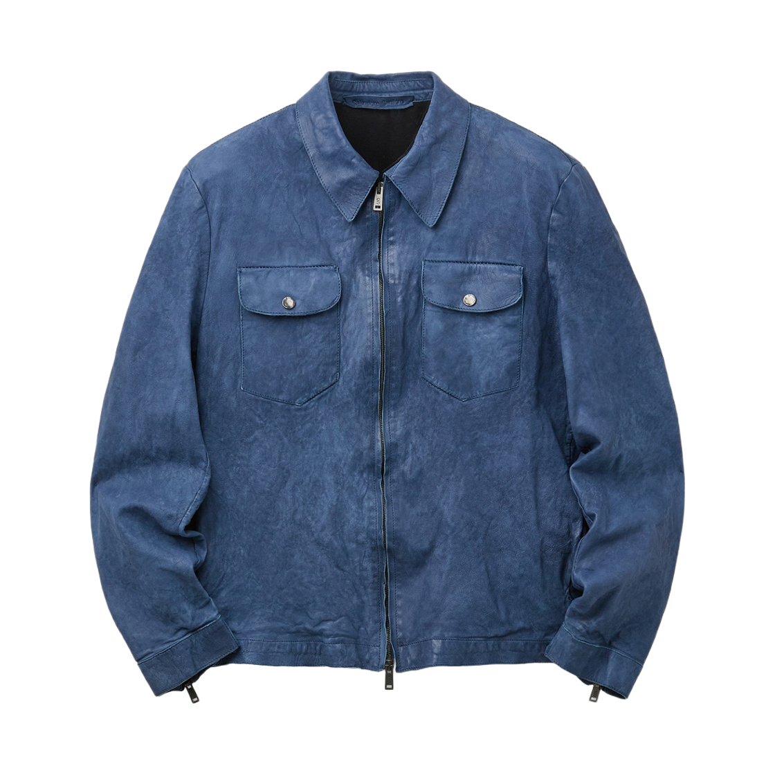 시리즈 살바토레 산토로 집업 가죽 재킷 블루(Series Salvatore Santoro Zip-Up Leather Jacket Blue)