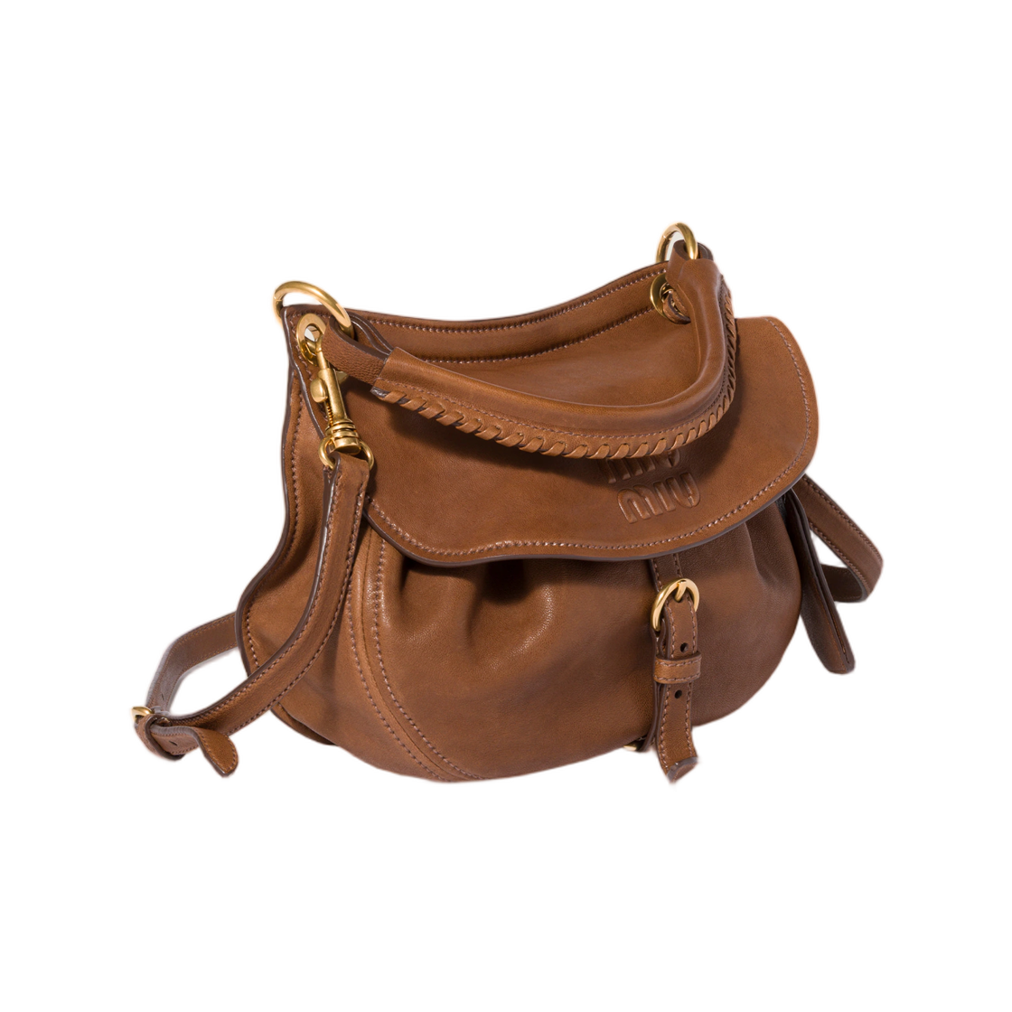 미우 미우 랑데부 나파 레더 백 오크(Miu Miu Rendez-Vous Nappa Leather Bag Oak) - 2
