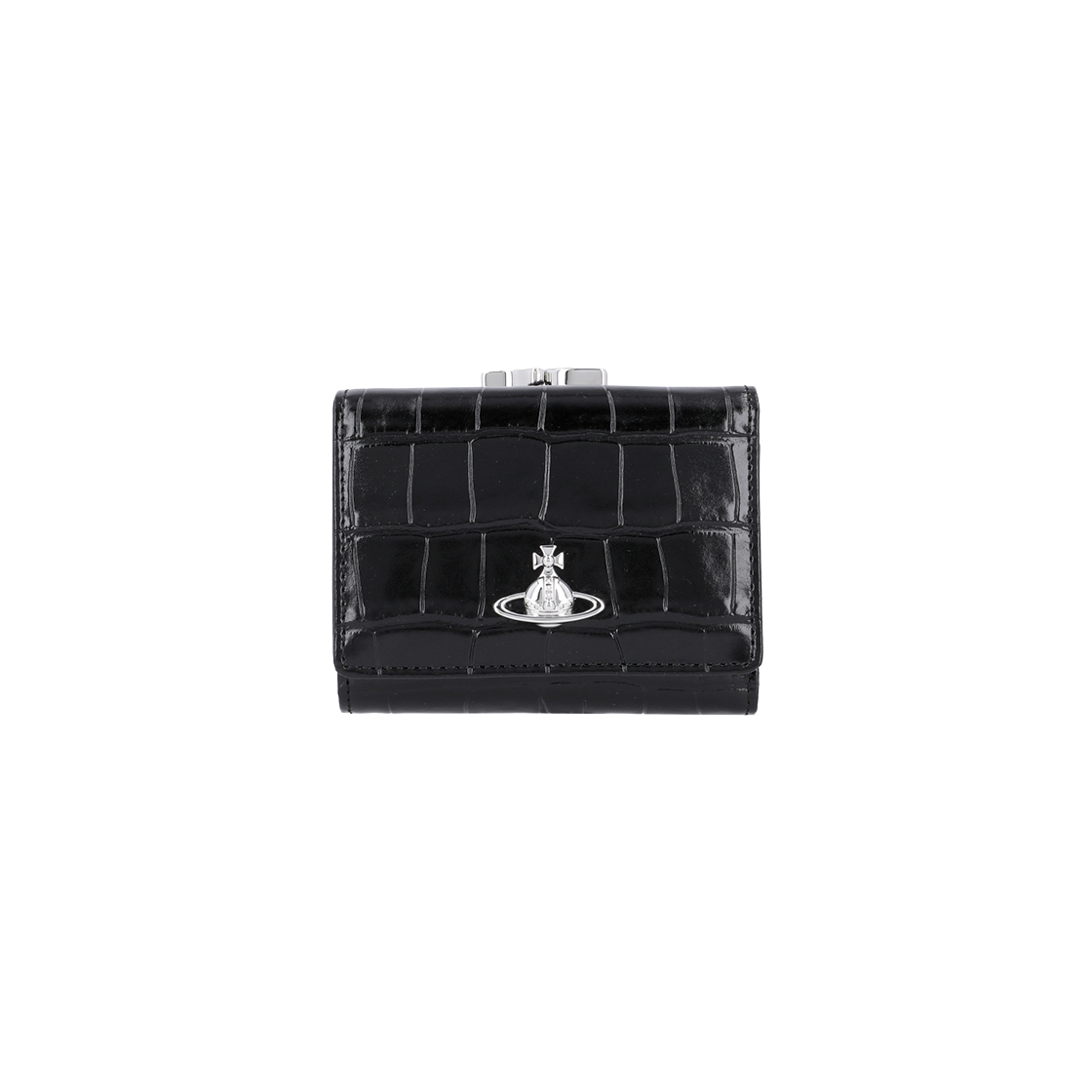 5115002MW L0098 N401 [25% 쿠폰] Vivienne Westwood Crocodile Embossed Frame Wallet Black