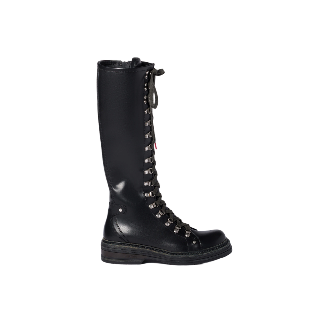 5W798E-5OD-F0002 (W) Miu Miu Leather Boots Black