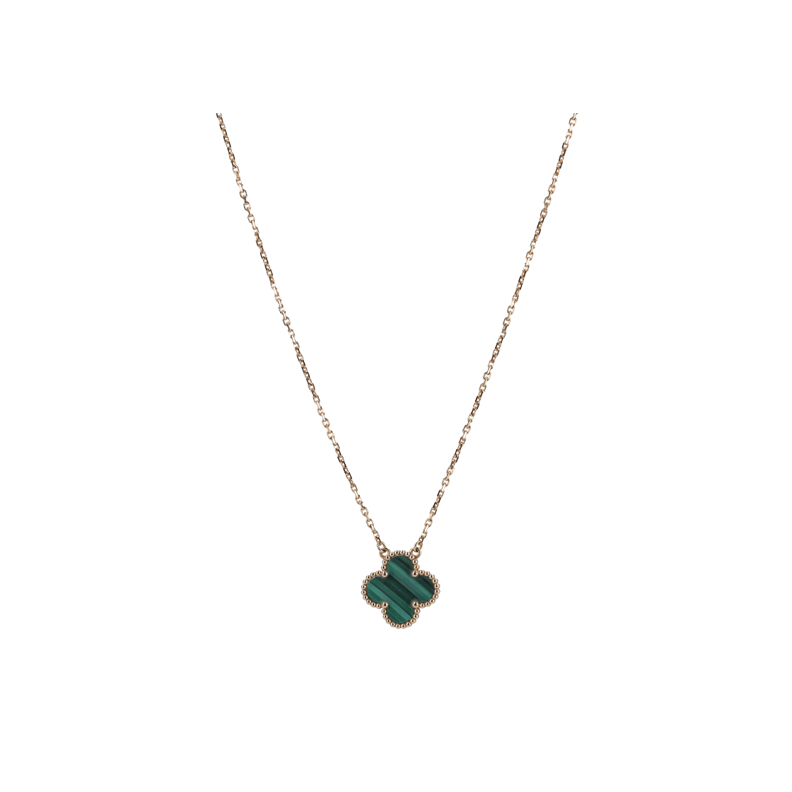 ITQ84ULF3Q8C Van Cleef & Arpels Vintage Alhambra Pendant in Yellow Gold Malachite