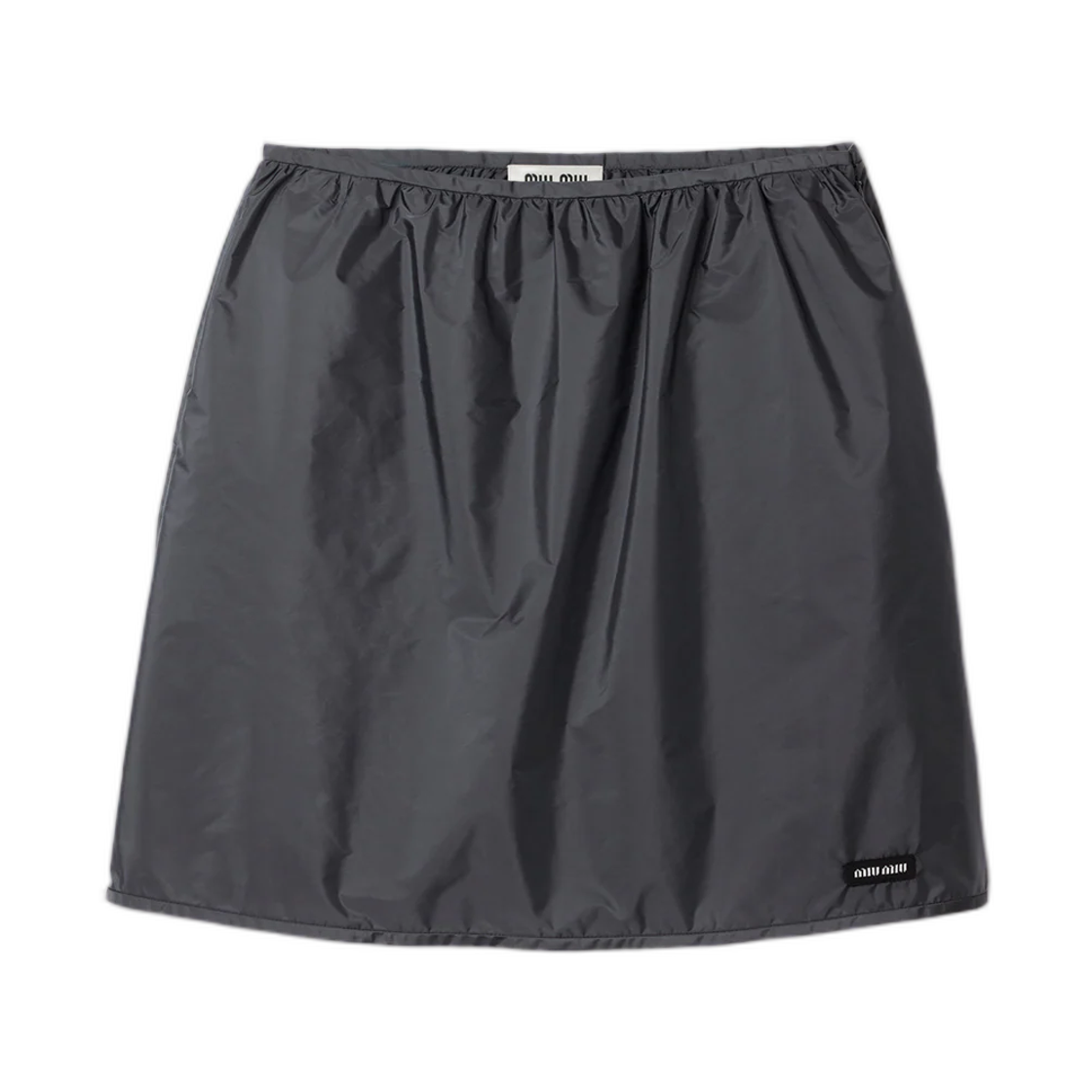 MG2768-148U-F063H (W) Miu Miu Technical Fabric Skirt Hematite
