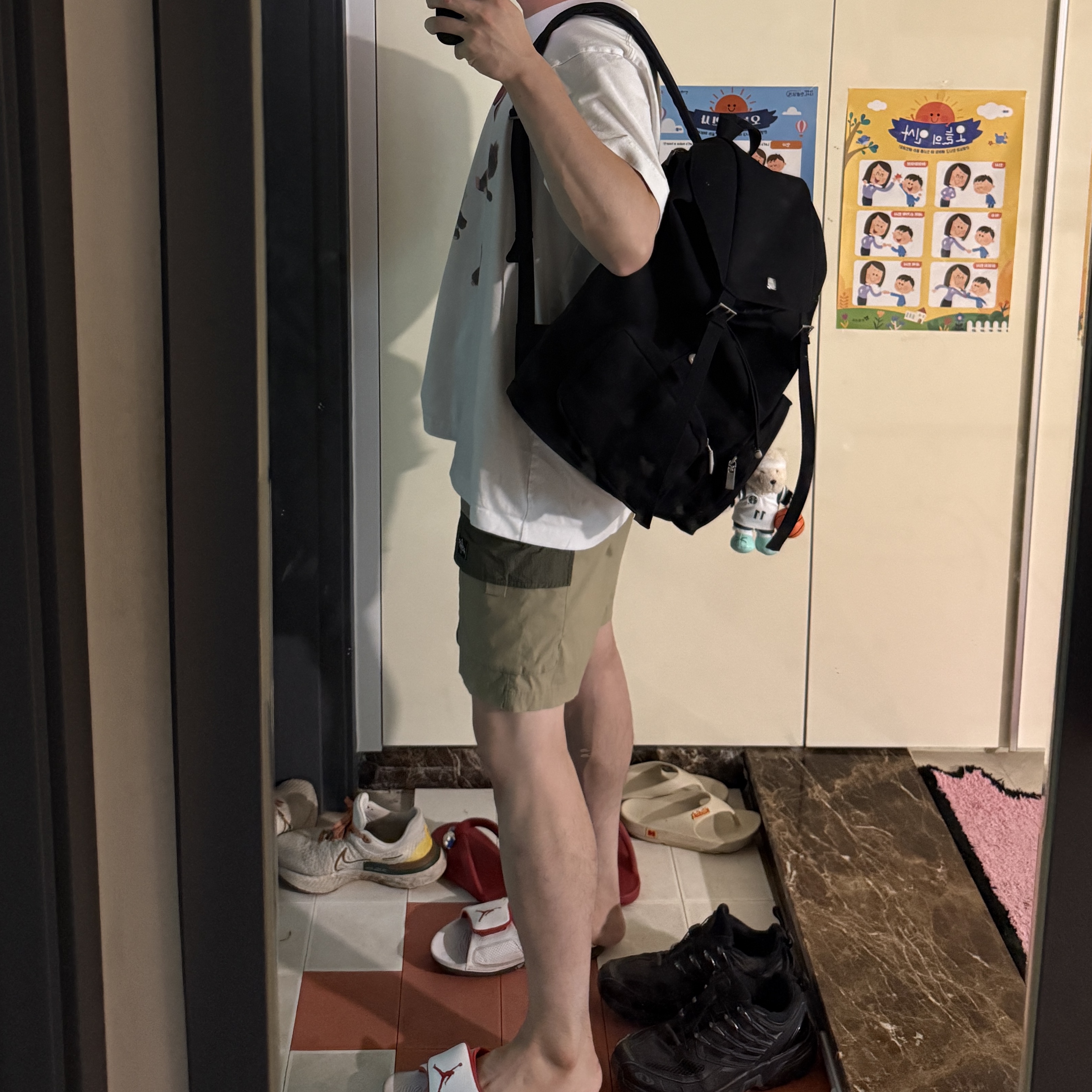 Ader Error Backpack Product. 95 Black 착용 스타일