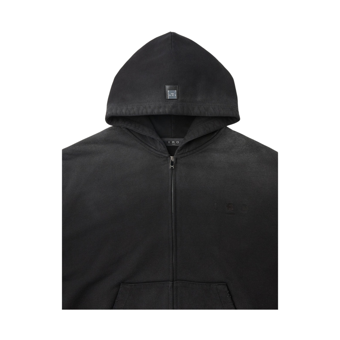 이로 뉘앙스 다잉 셋업 집업 스웨트후디 블랙(Iro Nuance Garment-Dyed Set-Up Zip-Up Sweat Hoodie Black) - 4