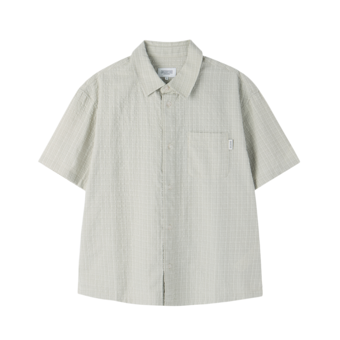 P262MSH140070 BROMPTON LONDON Check Seersucker Shirt Beige