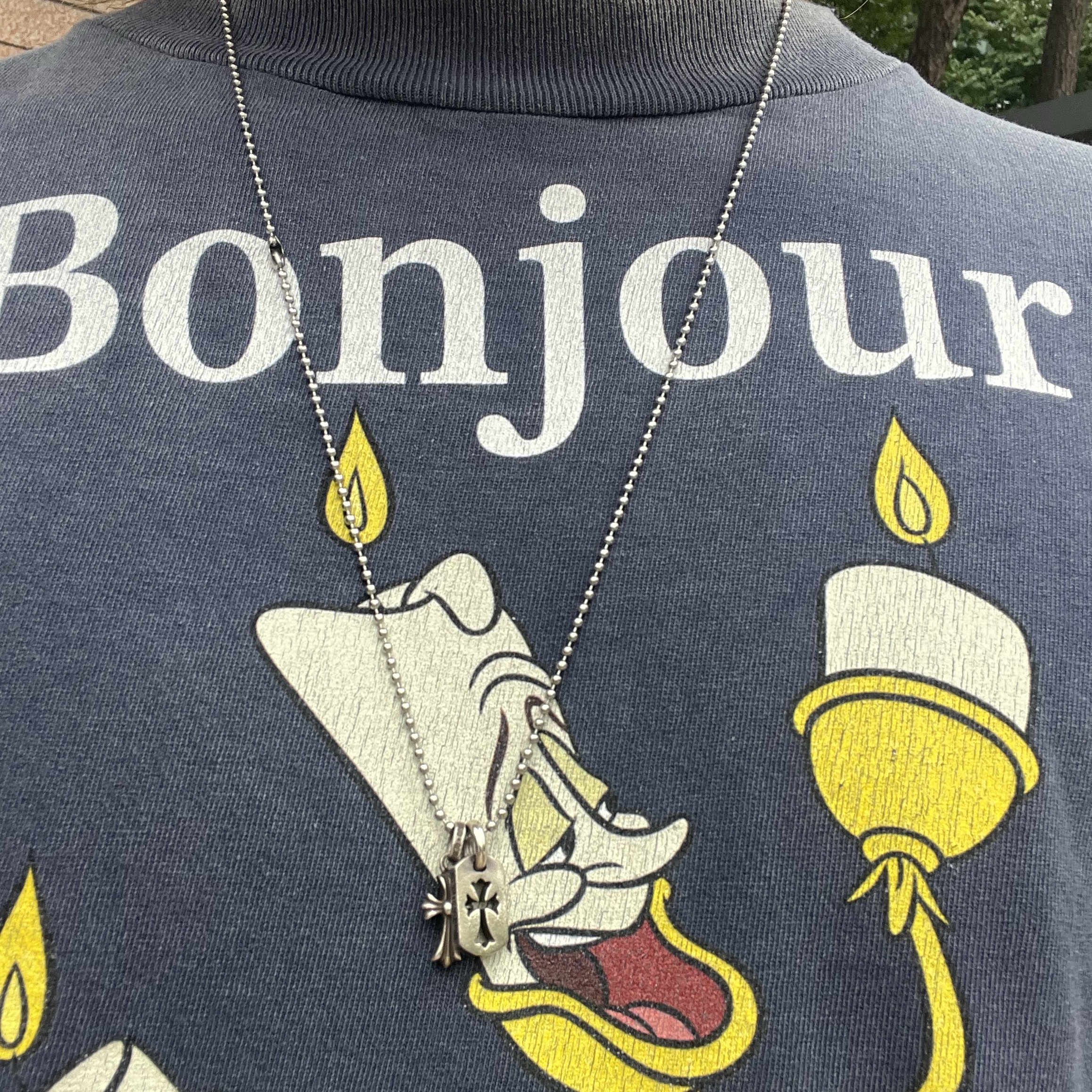 Saint Mxxxxxx x Disney Bonjour S/S T-Shirt Navy - 25AW 착용 스타일
