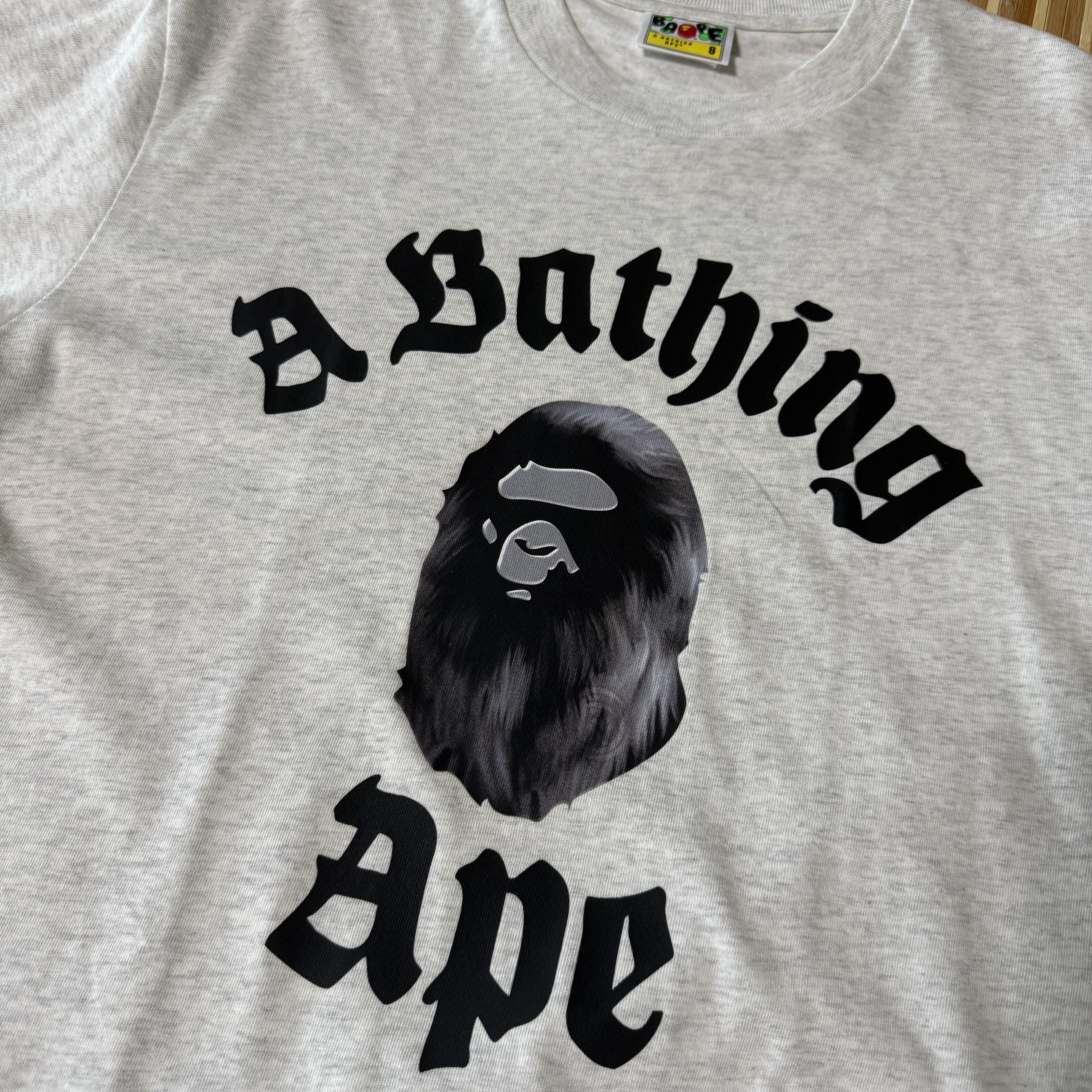 BAPE College Relaxed Fit T-Shirt #2 Gray 착용 스타일