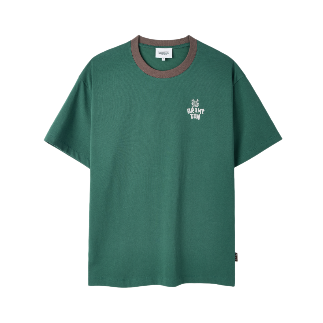 P262UTS139050 BROMPTON LONDON Tropical Back Graphic Half Sleeve T-Shirt Green
