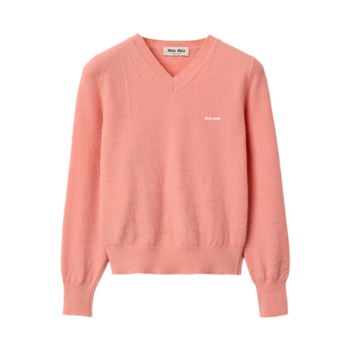 MML08K-6600-F0075 (W) Miu Miu V-Neck Wool Cardigan Apricot