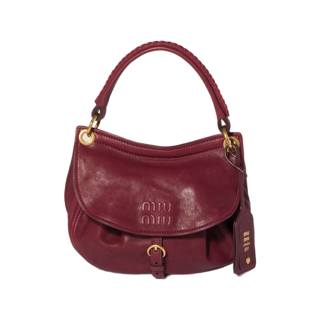 5BC221-2BBL-F0399 Miu Miu Rendez-Vous Nappa Leather Bag Amaranth Red