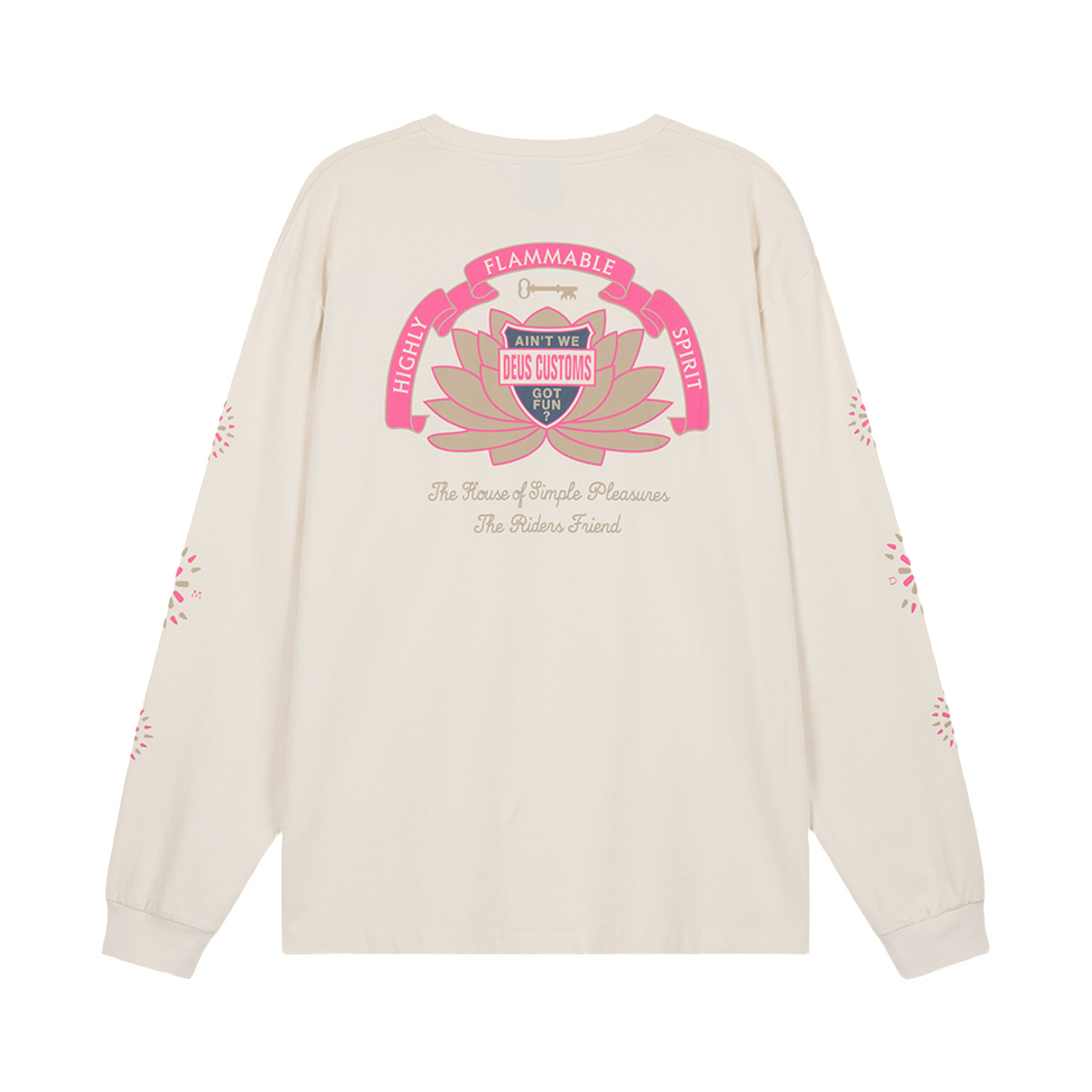 - Deus Ex Machina Sacred Chest L/S T-Shirt Ivory