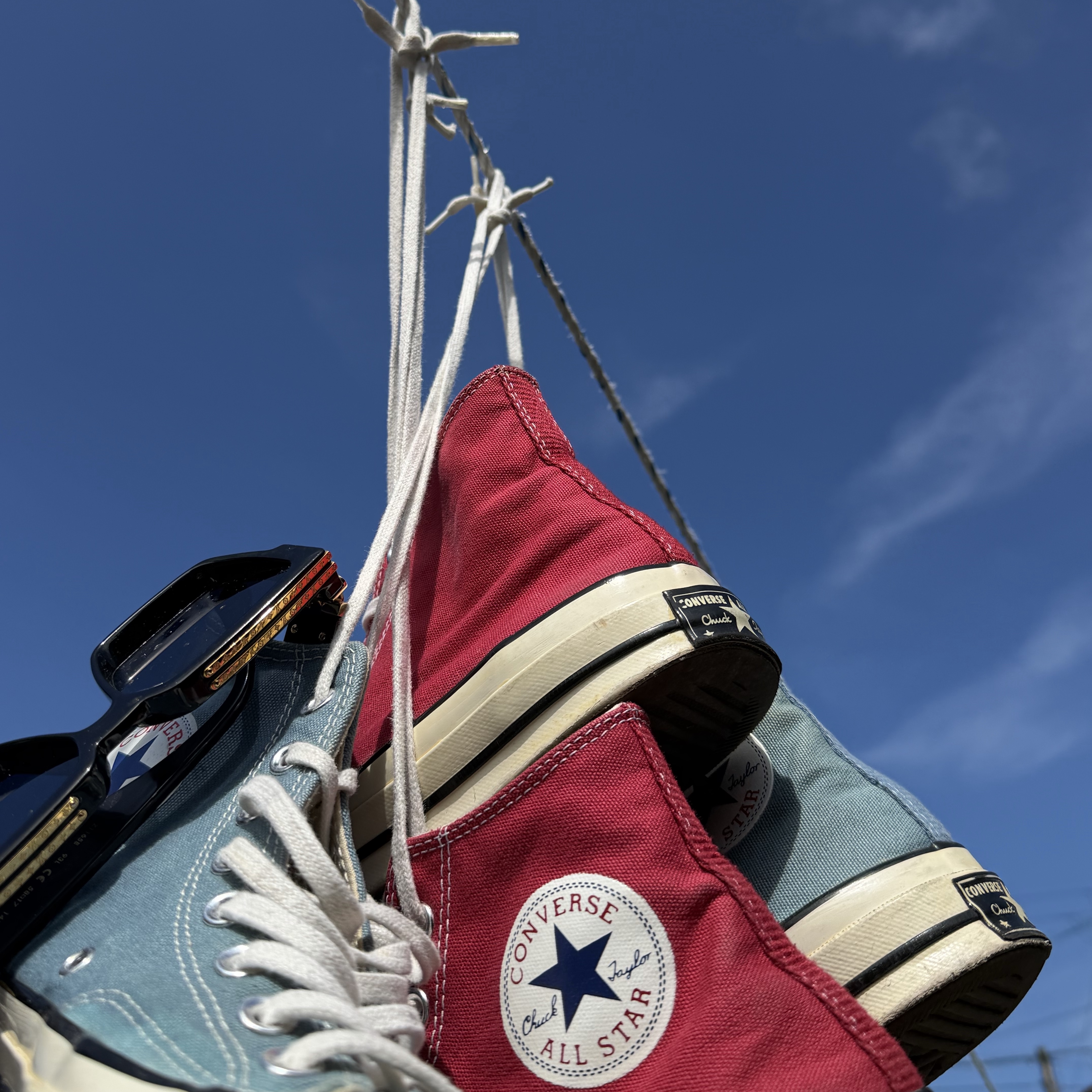 Converse Chuck Taylor All Star Core High Red, Converse Chuck Taylor All Star Hi Blue Gaze 착용 스타일