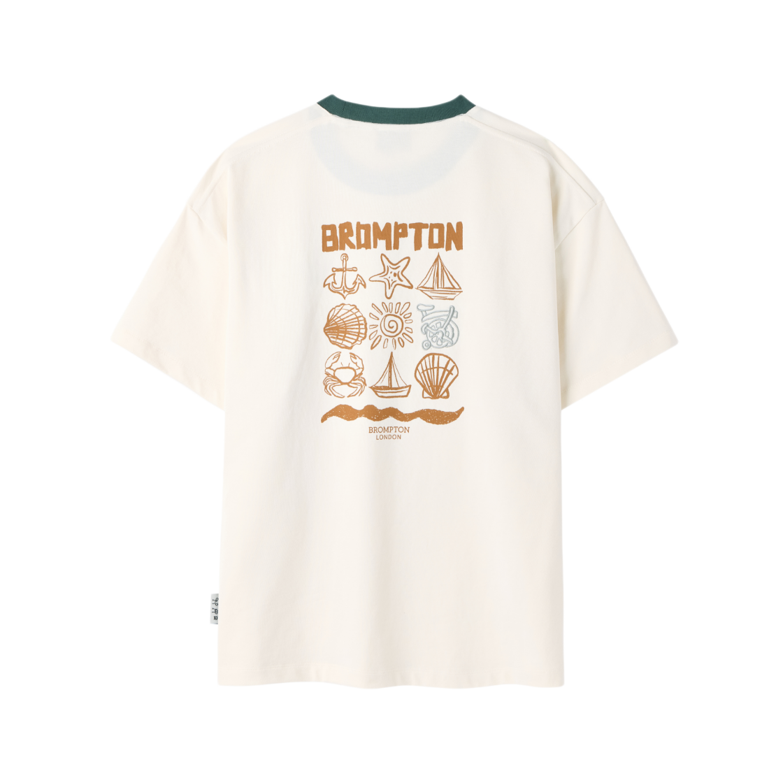 브롬톤 런던 트로피컬 백 그래픽 반팔 티셔츠 크림(BROMPTON LONDON Tropical Back Graphic Half Sleeve T-Shirt Cream) - 2