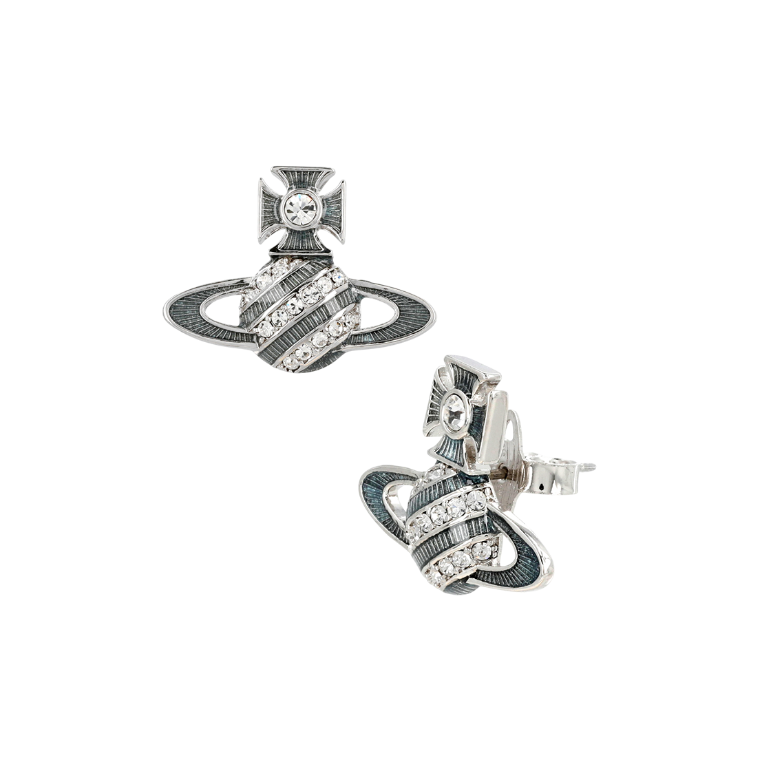 62010365 02P600 [25% 쿠폰] (W) Vivienne Westwood Assita Bas Relief Earrings Silver Blue