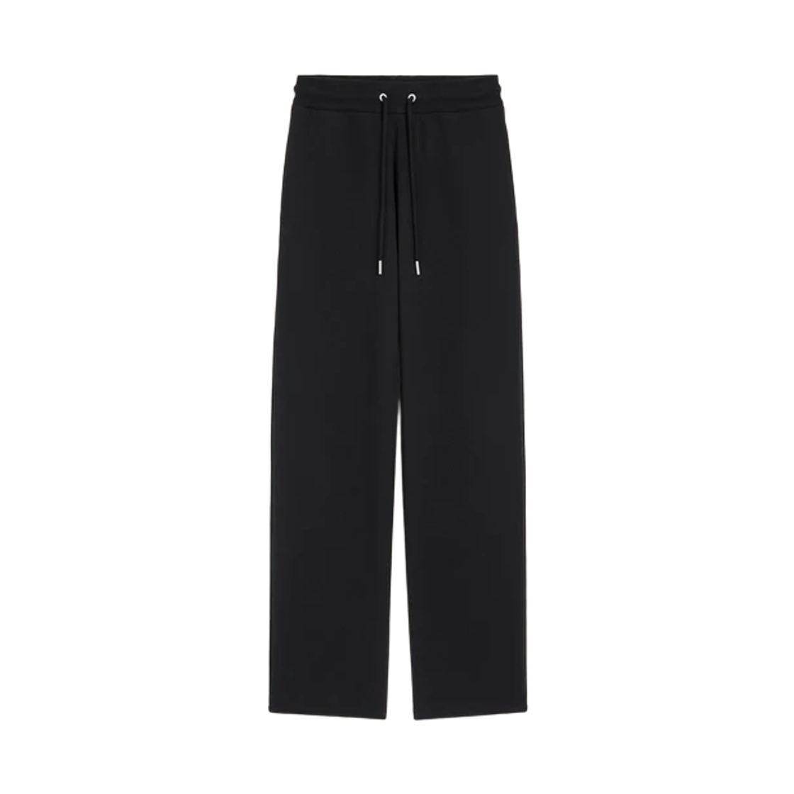 (W) 아미 블랙 코튼 트랙 팬츠 스몰 하트 로고 블랙 화이트 크림((W) AMI Black Cotton Track Pants with Ami De Coeur Black White Cream) - 1