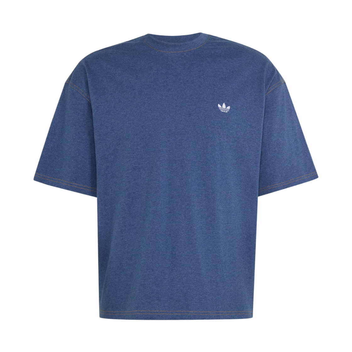 KW4426 Adidas Trefoil Essentials Melange Loose Crop T-Shirt Crew Blue Mel - US Sizing