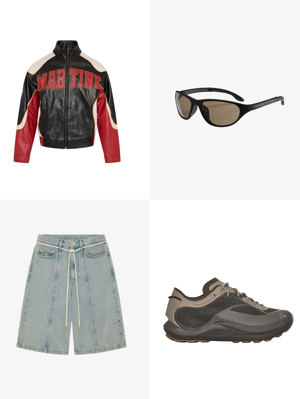 Martine Rose Superbowl Leather Jacket Black Red - 26SS, [KREAM 단독] About:Blank Felled Denim Short Murky Wash - 26FW 착용 스타일 - 3