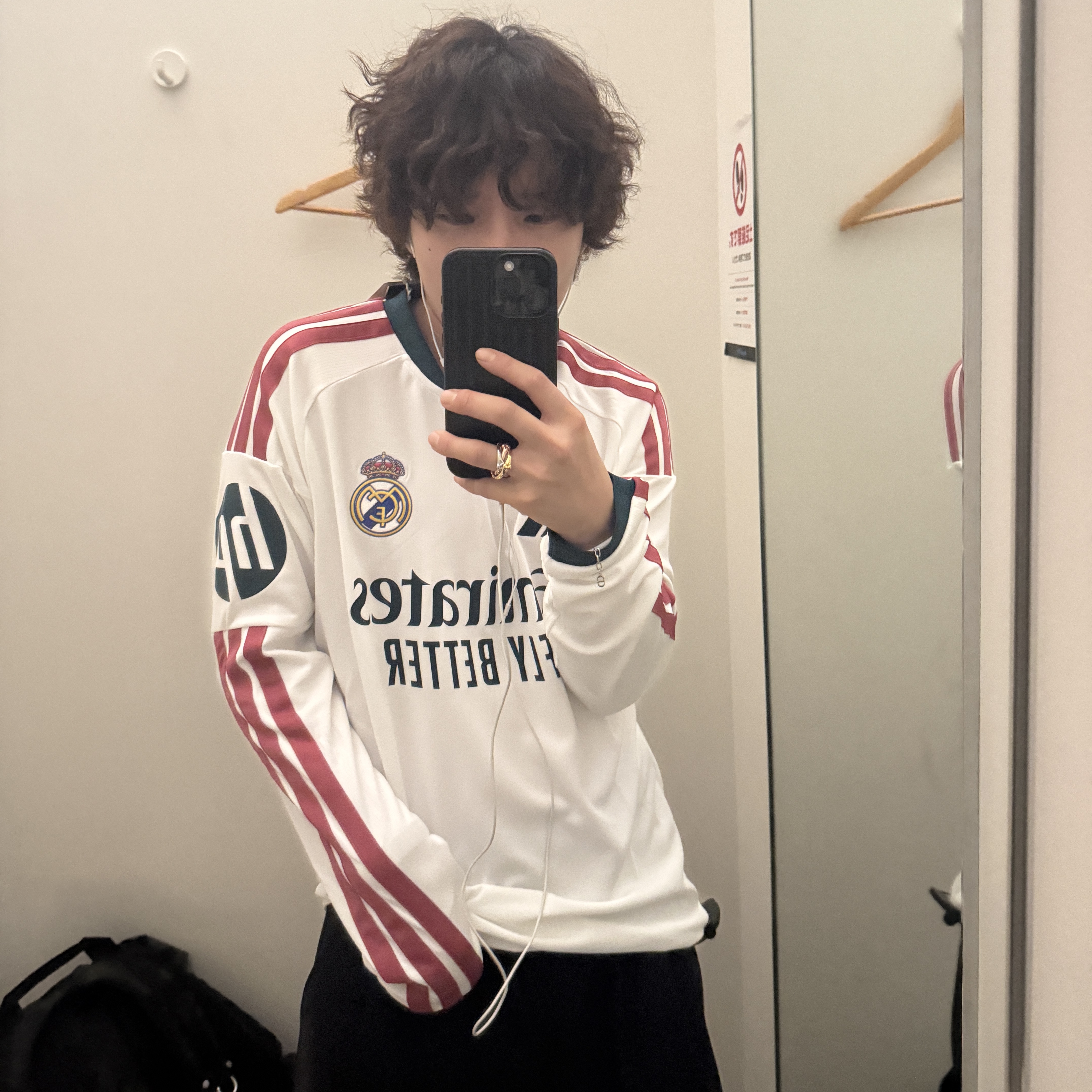 Adidas Real Madrid 26/27 Long Sleeve Home Jersey White - KR Sizing (Non Marking Ver.) 착용 스타일