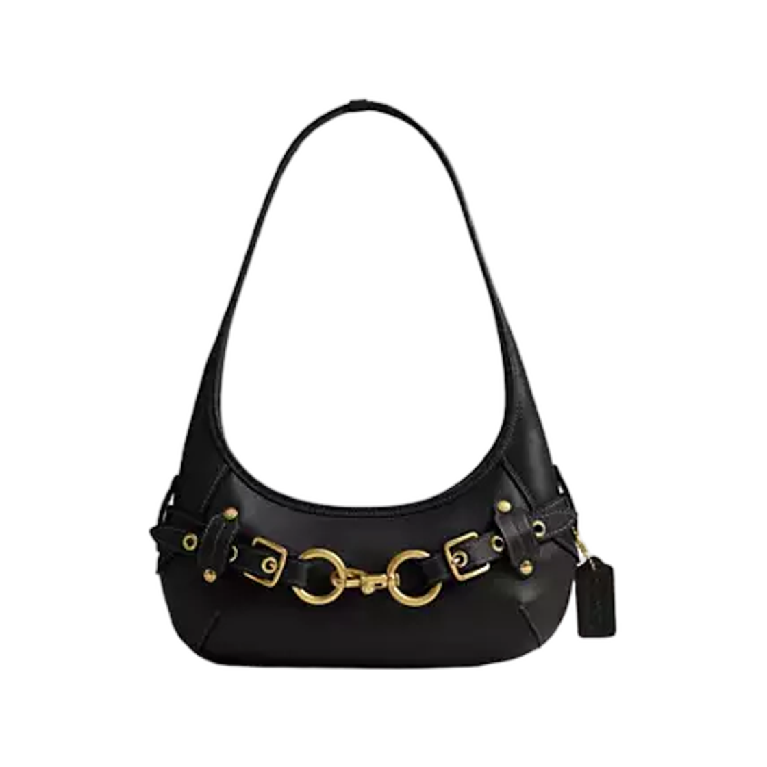 CEN80-B42FBK Coach Belted Ergo Shoulder Bag 26 Brass Black