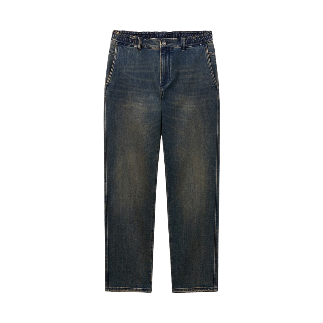 시리즈 베이지틴 테이퍼드 데님 팬츠 인디고(Series Beige-Tinted Tapered Denim Pants Indigo)