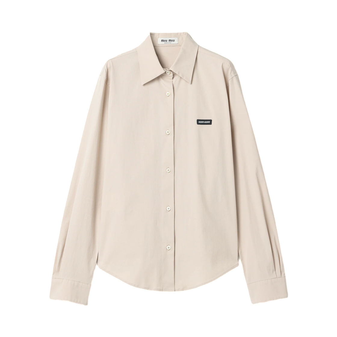 MK2061-6472-F0A08 (W) Miu Miu Stretch Poplin Shirt Limestone
