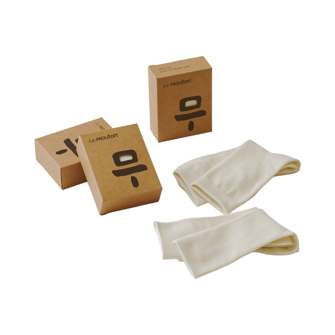 LMACC-SK [5% 적립] LeMouton Mu Knit Wool Socks Set