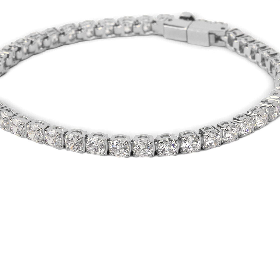 (W) 스와로브스키 매트릭스 테니스 브레이슬릿 화이트 로듐 플래팅((W) Swarovski Matrix Tennis Bracelet White Rhodium Plated) - 3