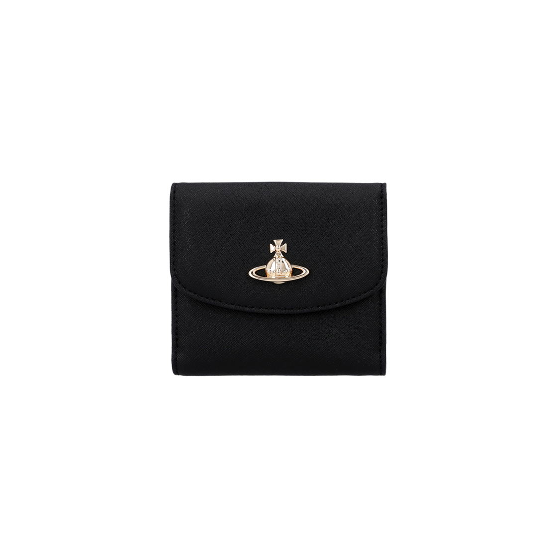[25% 쿠폰] 비비안 웨스트우드 리비건 바이오그린 사피아노 스몰 반지갑 블랙([25% 쿠폰] Vivienne Westwood Re-Vegan Biogreen Saffiano Small Bi-Fold Wallet Black)