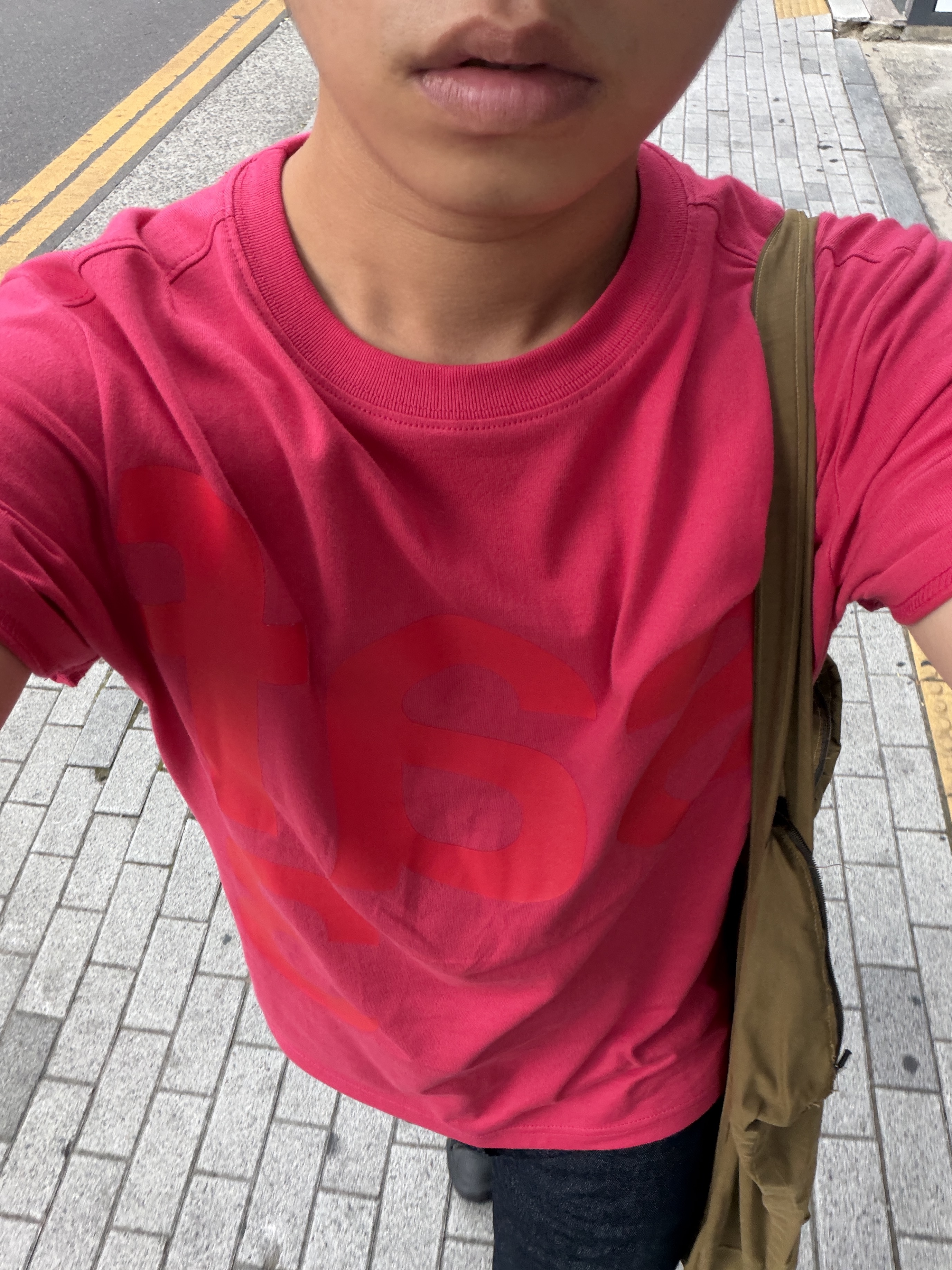 [KREAM 단독] Safarispot Basic Safari T-Shirt Red 착용 스타일 - 4