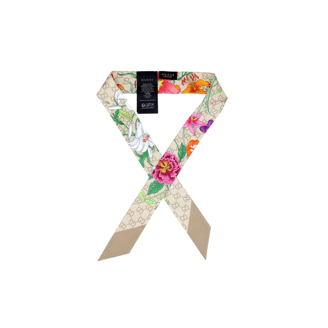 [25% 쿠폰] (W) 구찌 프린티드 실크 리본 멀티컬러([25% 쿠폰] (W) Gucci Printed Silk Ribbon Multicolor)