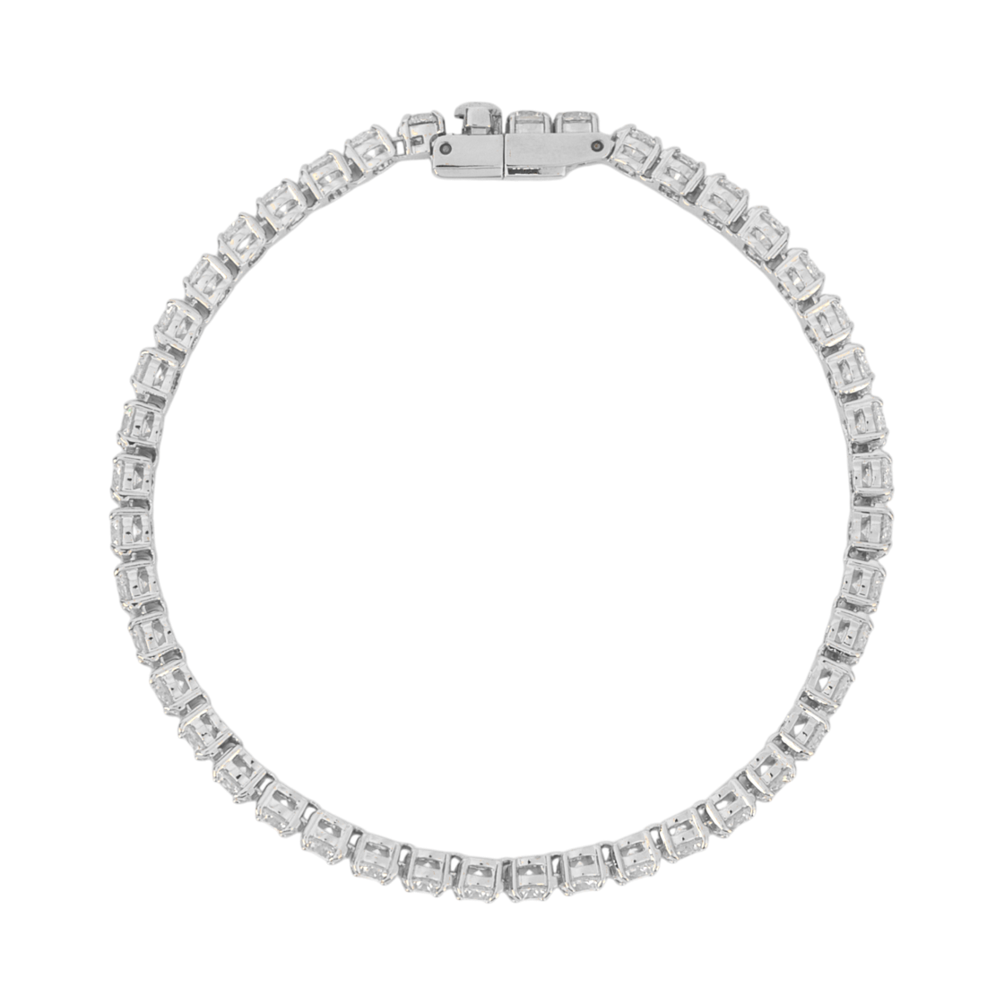 (W) 스와로브스키 매트릭스 테니스 브레이슬릿 화이트 로듐 플래팅((W) Swarovski Matrix Tennis Bracelet White Rhodium Plated) - 2