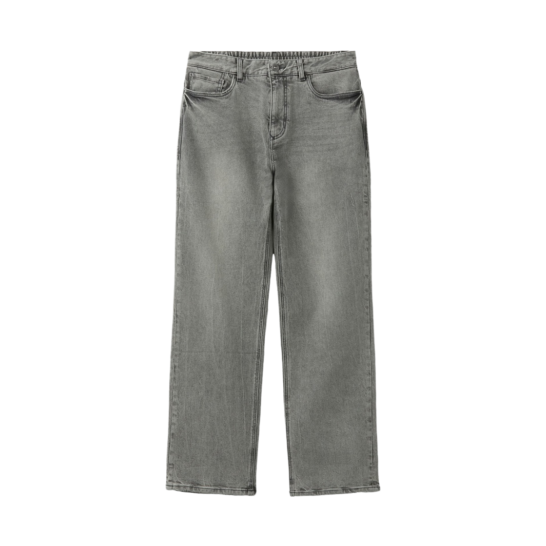 시리즈 라이트 그레이 루즈 스트레이트 데님 팬츠 그레이(Series Light Gray Loose Straight Denim Pants Gray)