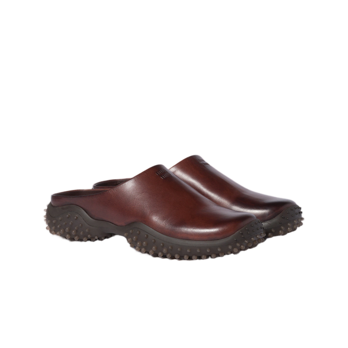 (W) 미우 미우 레더 뮬 커피((W) Miu Miu Leather Mules Coffee) - 2