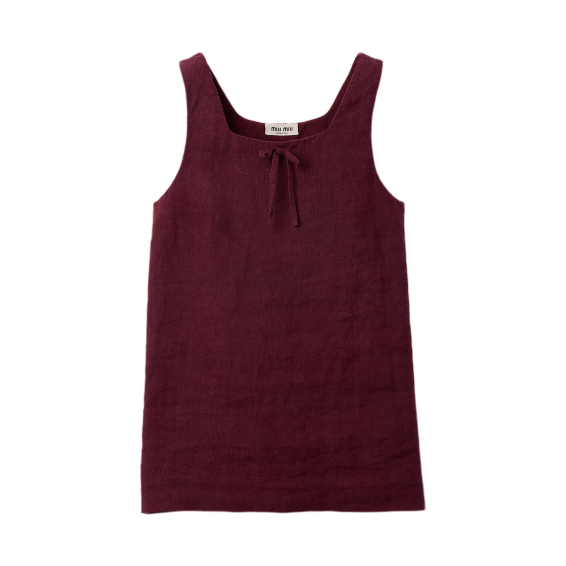 MF6578-6733-F0007 (W) Miu Miu Linen Dress Burgundy