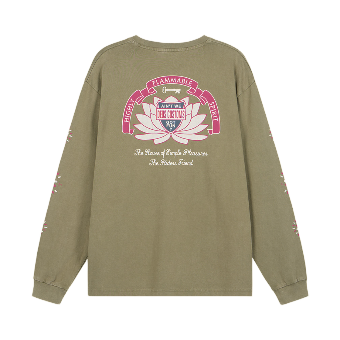 D263ULT230-055 Deus Ex Machina Sacred Chest L/S T-Shirt Khaki