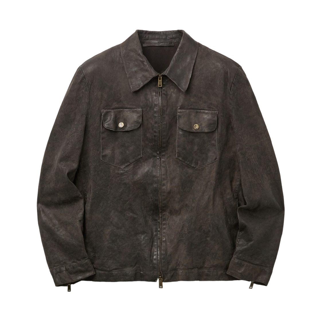 시리즈 살바토레 산토로 집업 가죽 재킷 브라운(Series Salvatore Santoro Zip-Up Leather Jacket Brown)