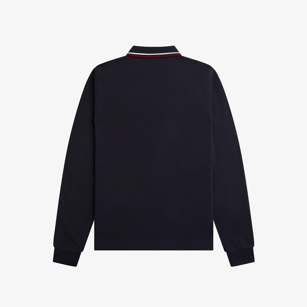 프레드페리 M3636 롱슬리브 트윈 팁 프레드페리 셔츠 네이비 스노우화이트 번트레드(Fred Perry M3636 L/S Twin Tipped FP Shirt Navy Snow White Burnt Red) - 5