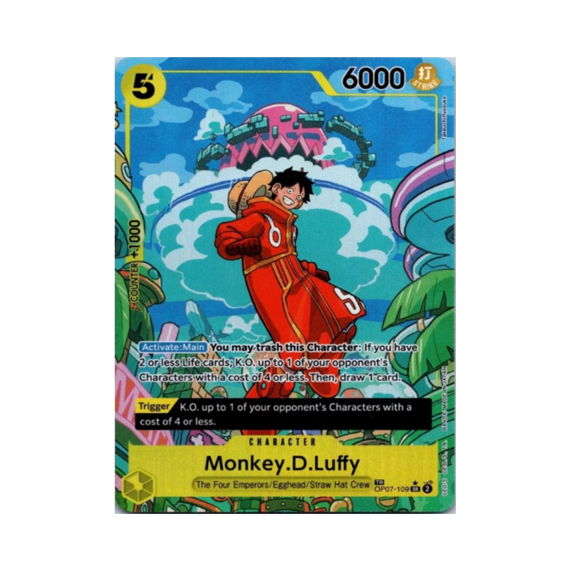 OP07-109-SR-P-TR One Piece TCG Monkey D. Luffy SR-P-TR OP07-109 Booster Pack Two Legends (English Ver.)