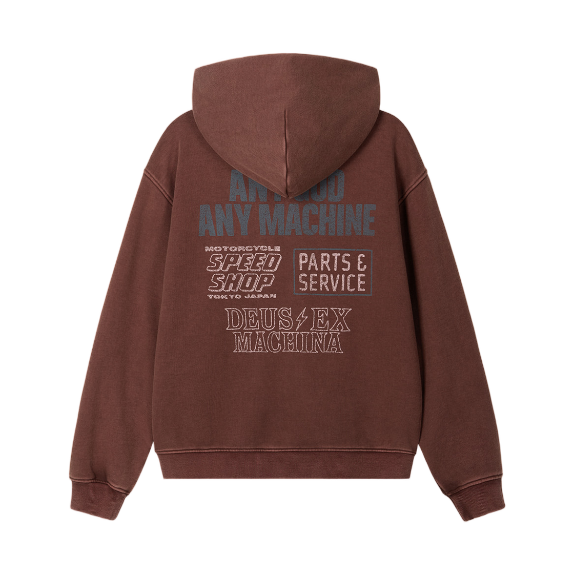 데우스 엑스 마키나 그래픽 집 후드 버건디(Deus Ex Machina Graphic Zip Hoodie Burgundy) - 2